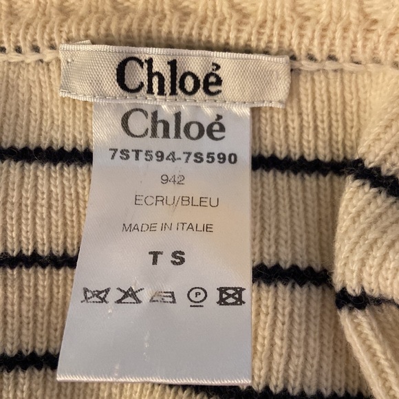 Chloe Sweater with stripes and large collar - Picture 6 of 7